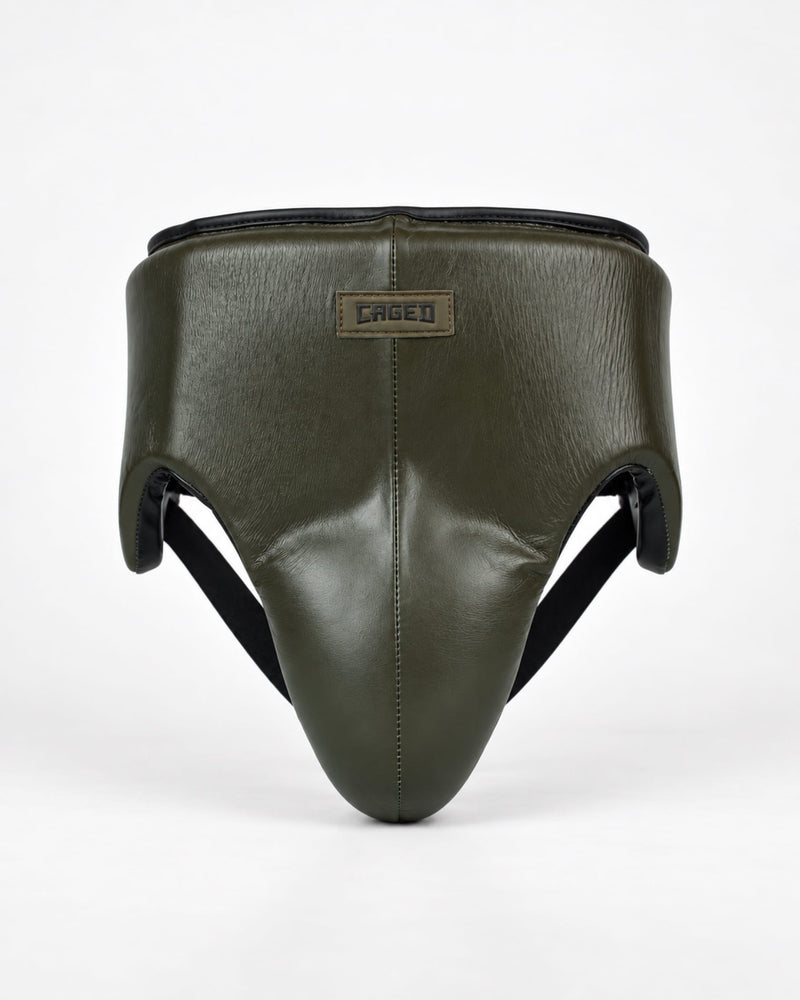 Caged 'X' Series Groin Guard - Khaki Green/Black