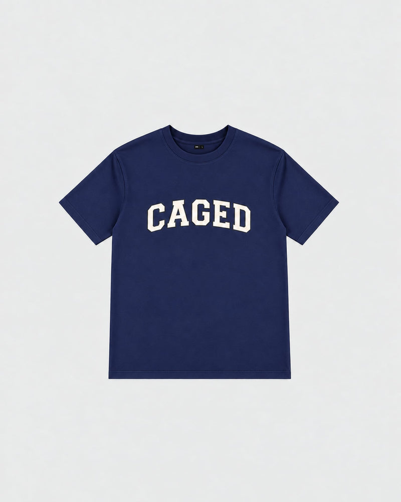 Caged T-Shirt Varsity - Navy Blue/White