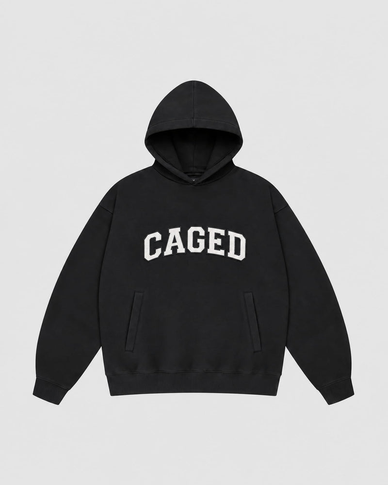 Caged Hoodie Varsity - Black/White