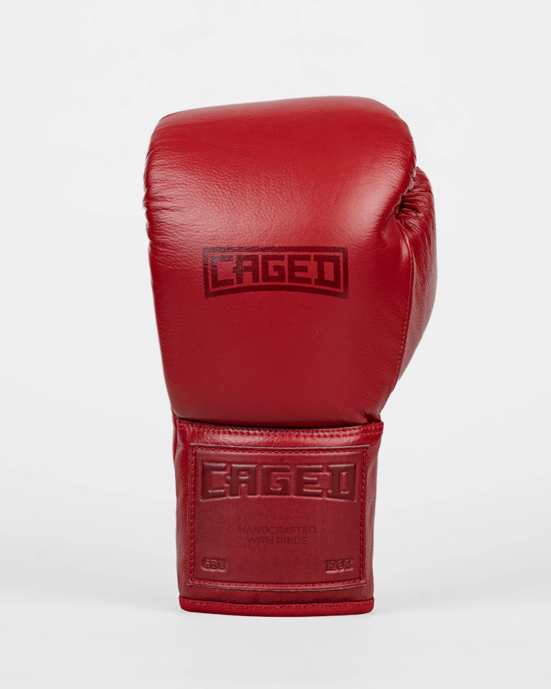 Caged 'X' Series Boxing Gloves Laced - Burgundy