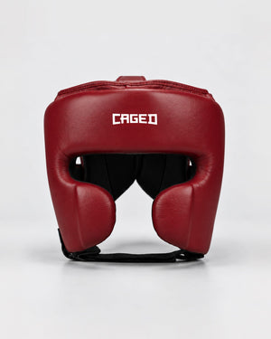 Caged 'X' Series Head Guard - Burgundy/White