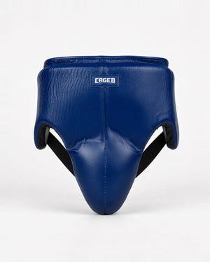 Caged 'X' Series Groin Guard - Navy Blue/White