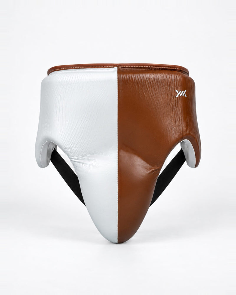 Caged Heritage Groin Guard - White/Vintage Brown