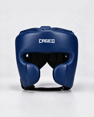 Caged 'X' Series Head Guard - Navy Blue/White