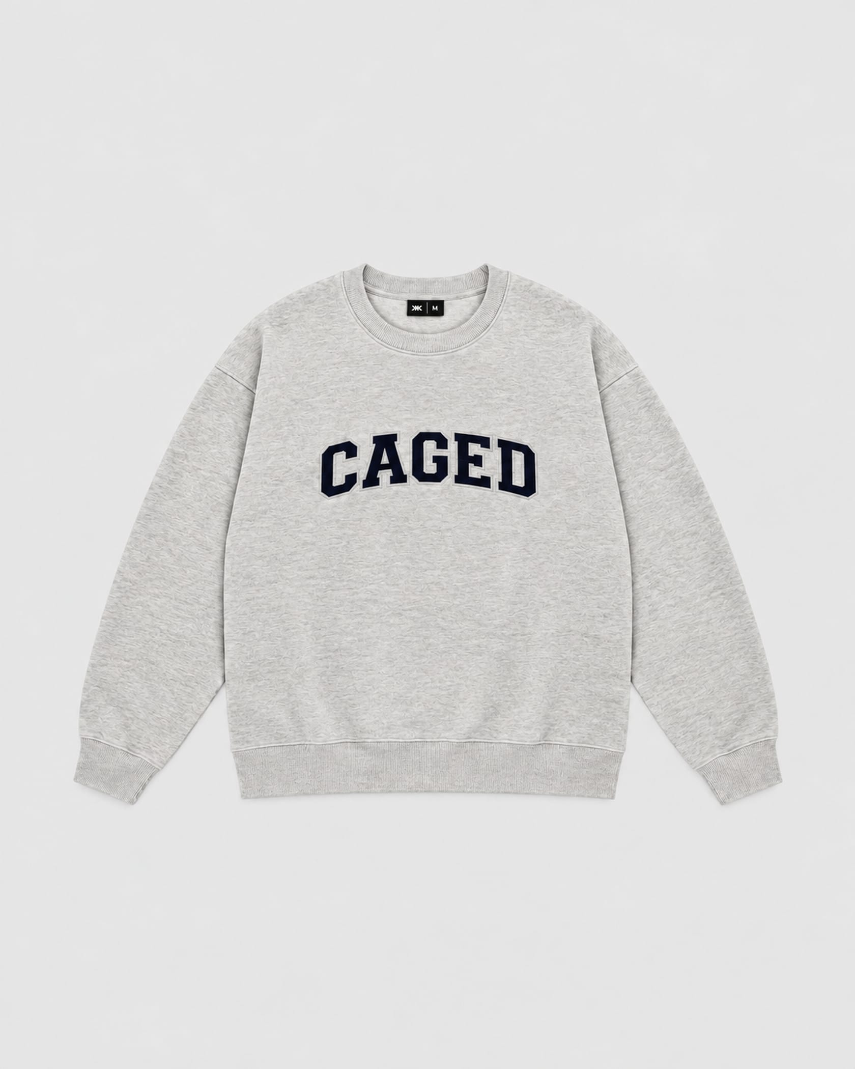 Caged Sweater Varsity - Grey Melange/Navy Blue