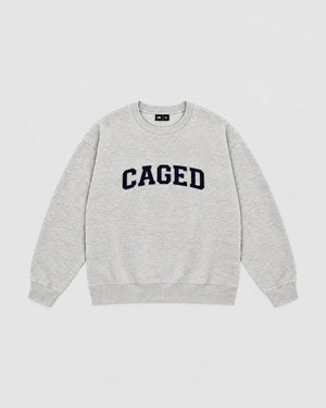 Caged Sweater Varsity - Grey Melange/Navy Blue