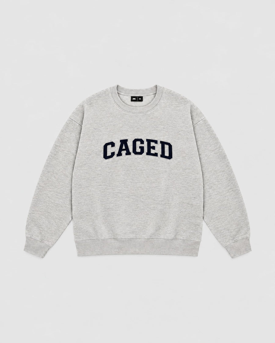 Caged Sweater Varsity - Grey Melange/Navy Blue