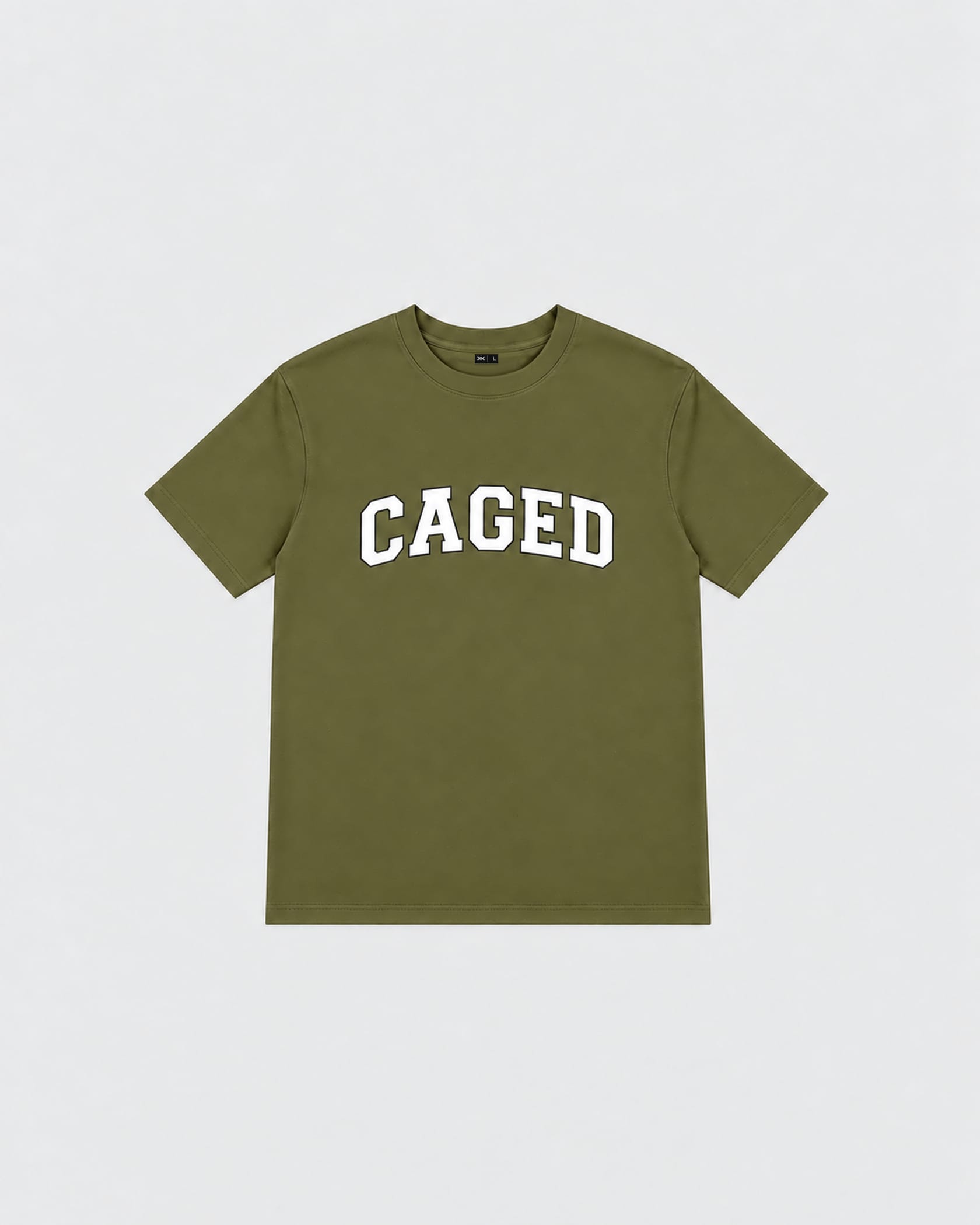 Caged T-Shirt Varsity - Khaki Green/White