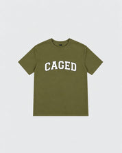 Caged T-Shirt Varsity - Khaki Green/White