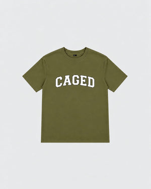 Caged T-Shirt Varsity - Khaki Green/White