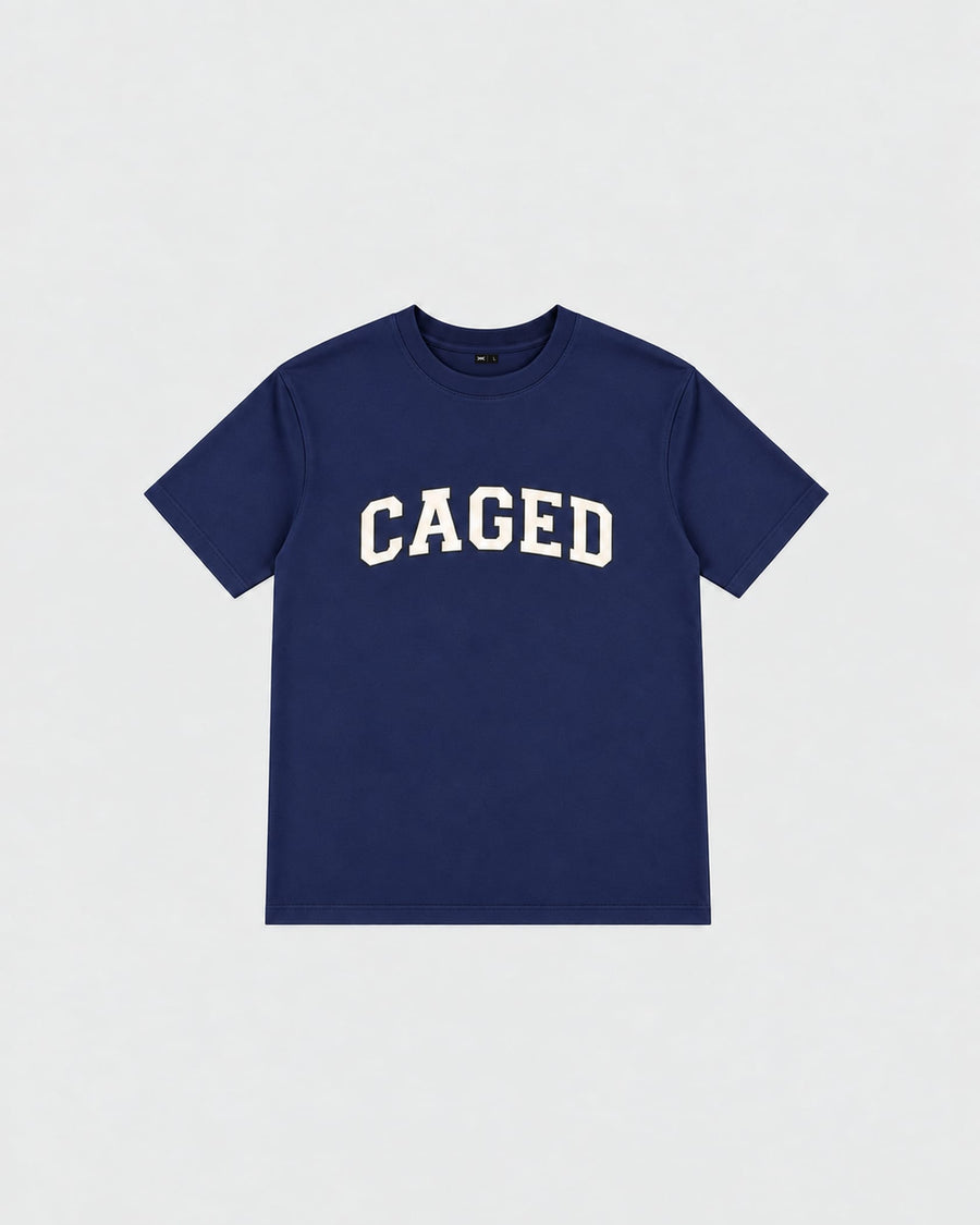 Caged T-Shirt Varsity - Navy Blue/White