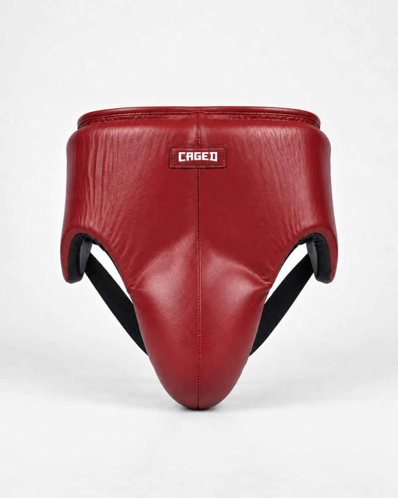 Caged 'X' Series Groin Guard - Burgundy/White