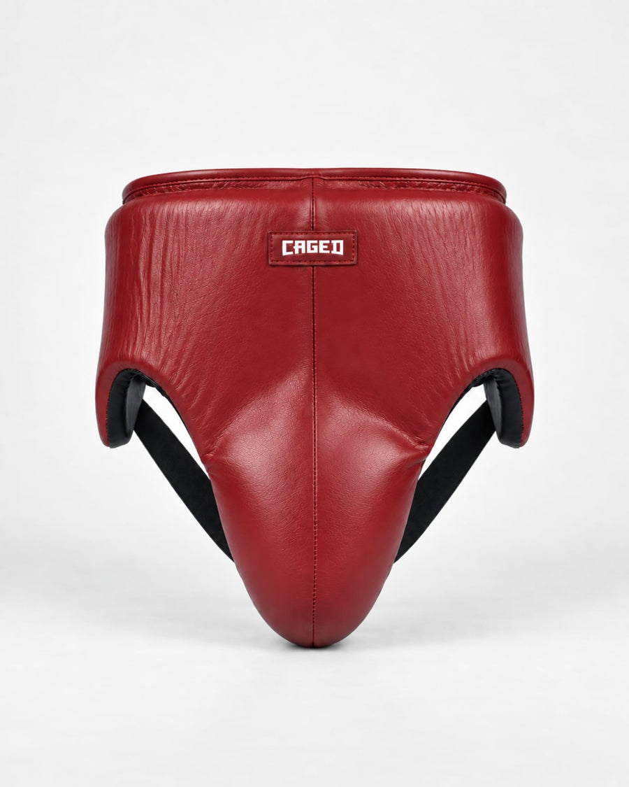 Caged 'X' Series Groin Guard - Burgundy/White