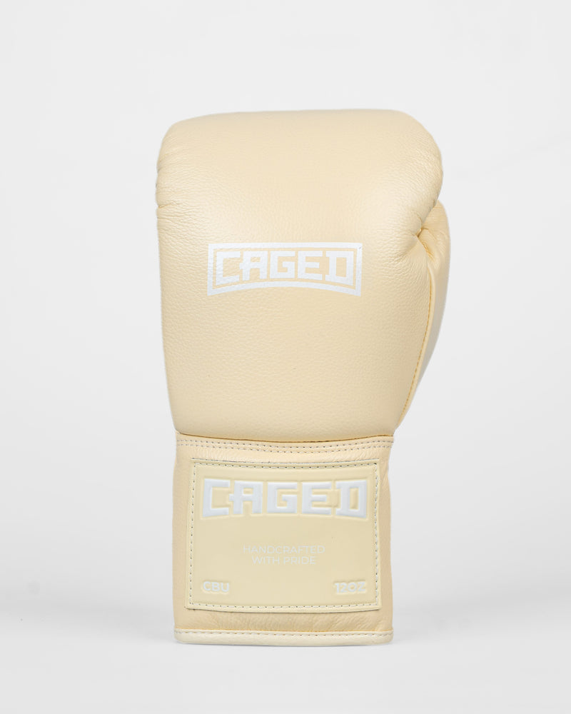Caged 'X' Series Boxing Gloves Laced - Cream White
