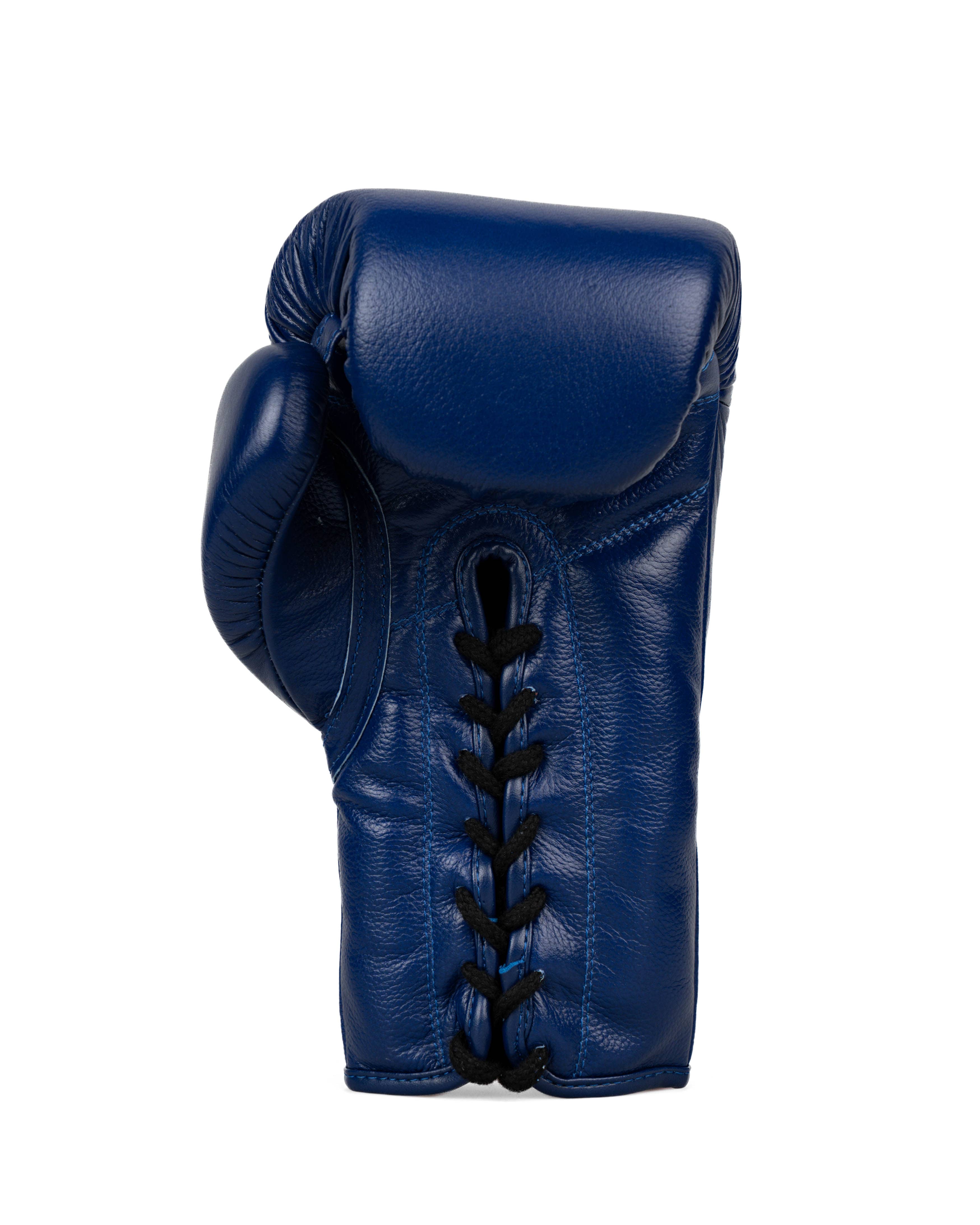 Caged 'X' Series Boxing Gloves Laced - Navy Blue/White
