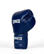 Caged 'X' Series Boxing Gloves Laced - Navy Blue/White