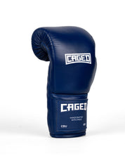 Caged 'X' Series Boxing Gloves Laced - Navy Blue/White