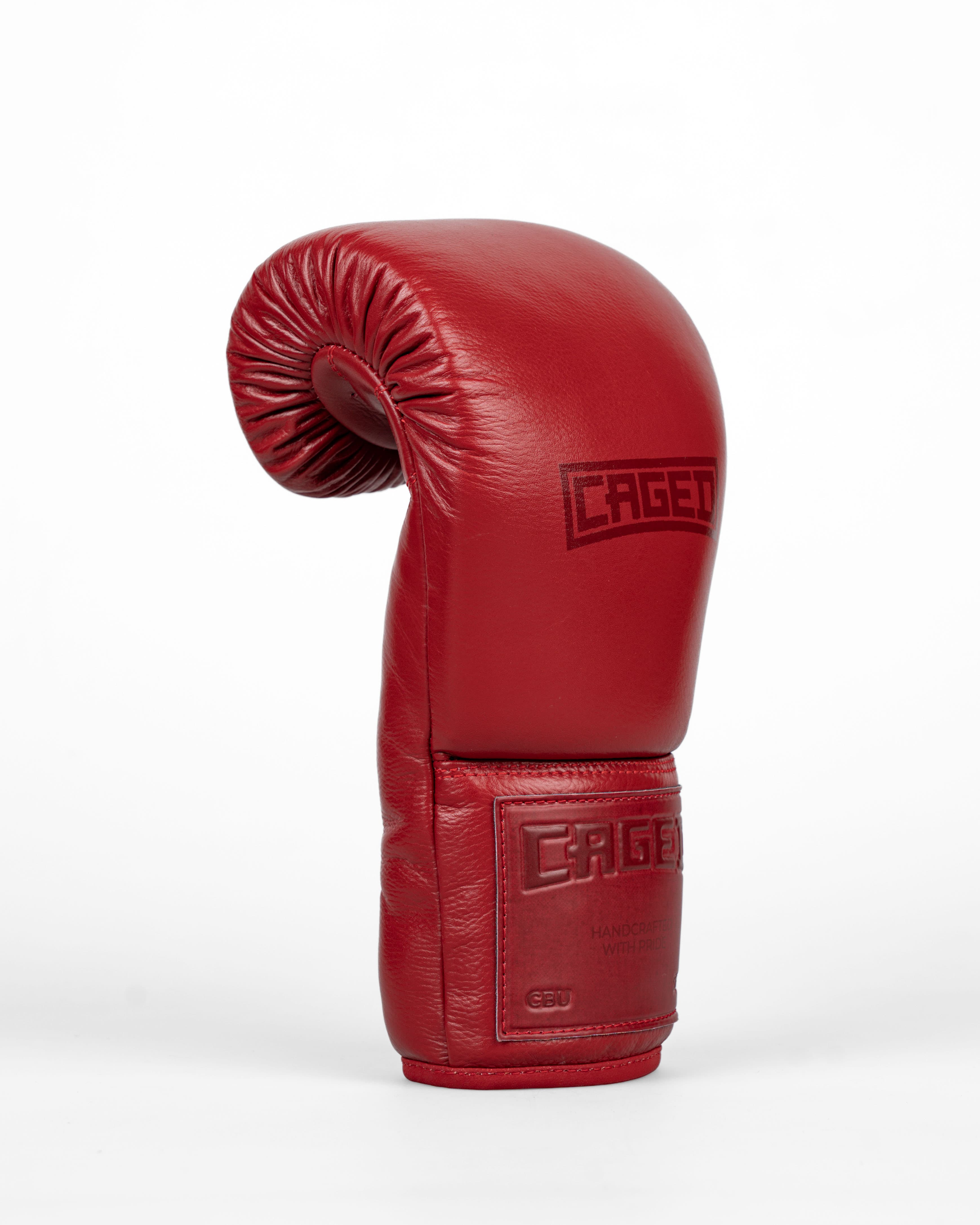 Caged 'X' Series Boxing Gloves Laced - Burgundy
