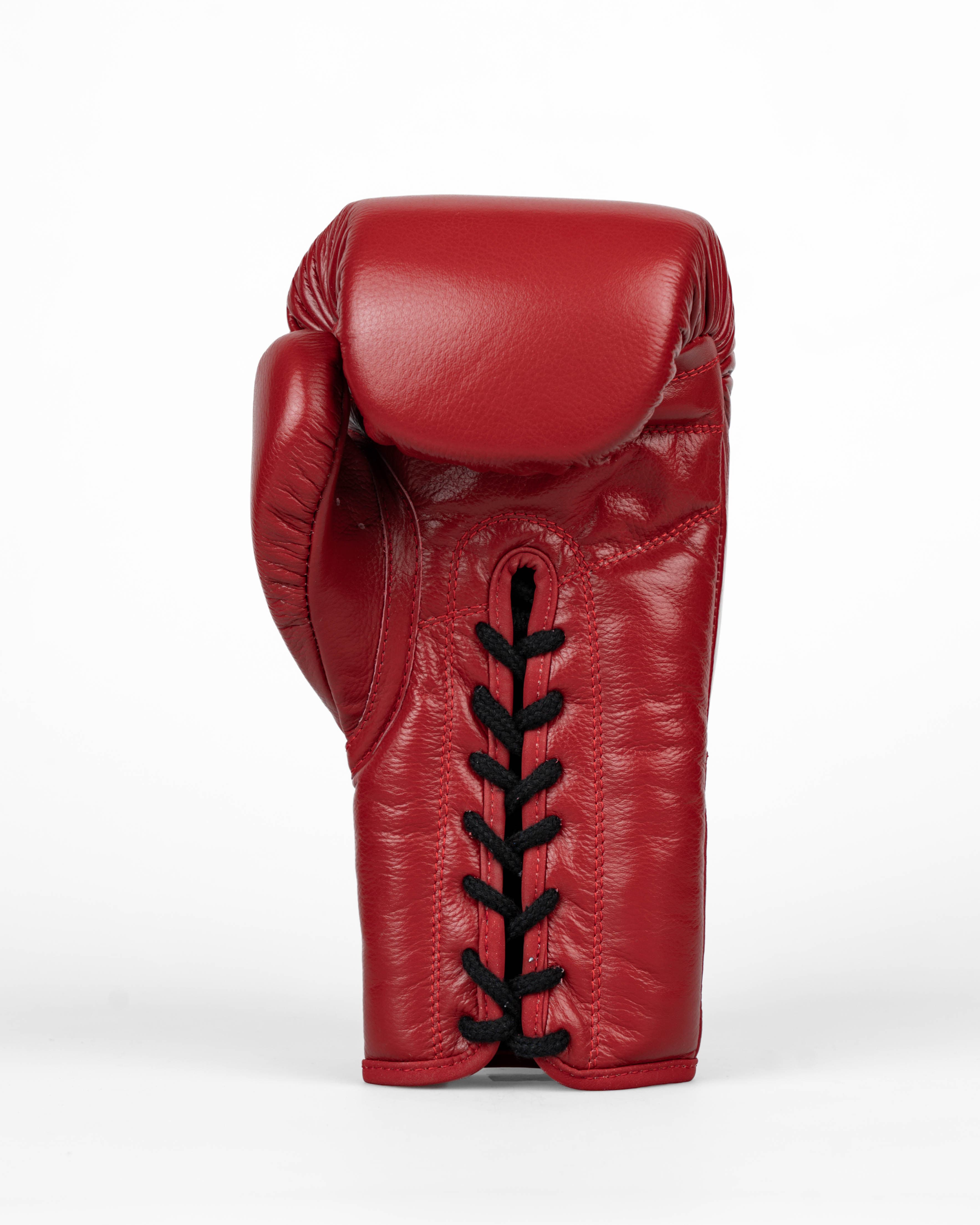 Caged 'X' Series Boxing Gloves Laced - Burgundy/White