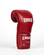 Caged 'X' Series Boxing Gloves Laced - Burgundy/White