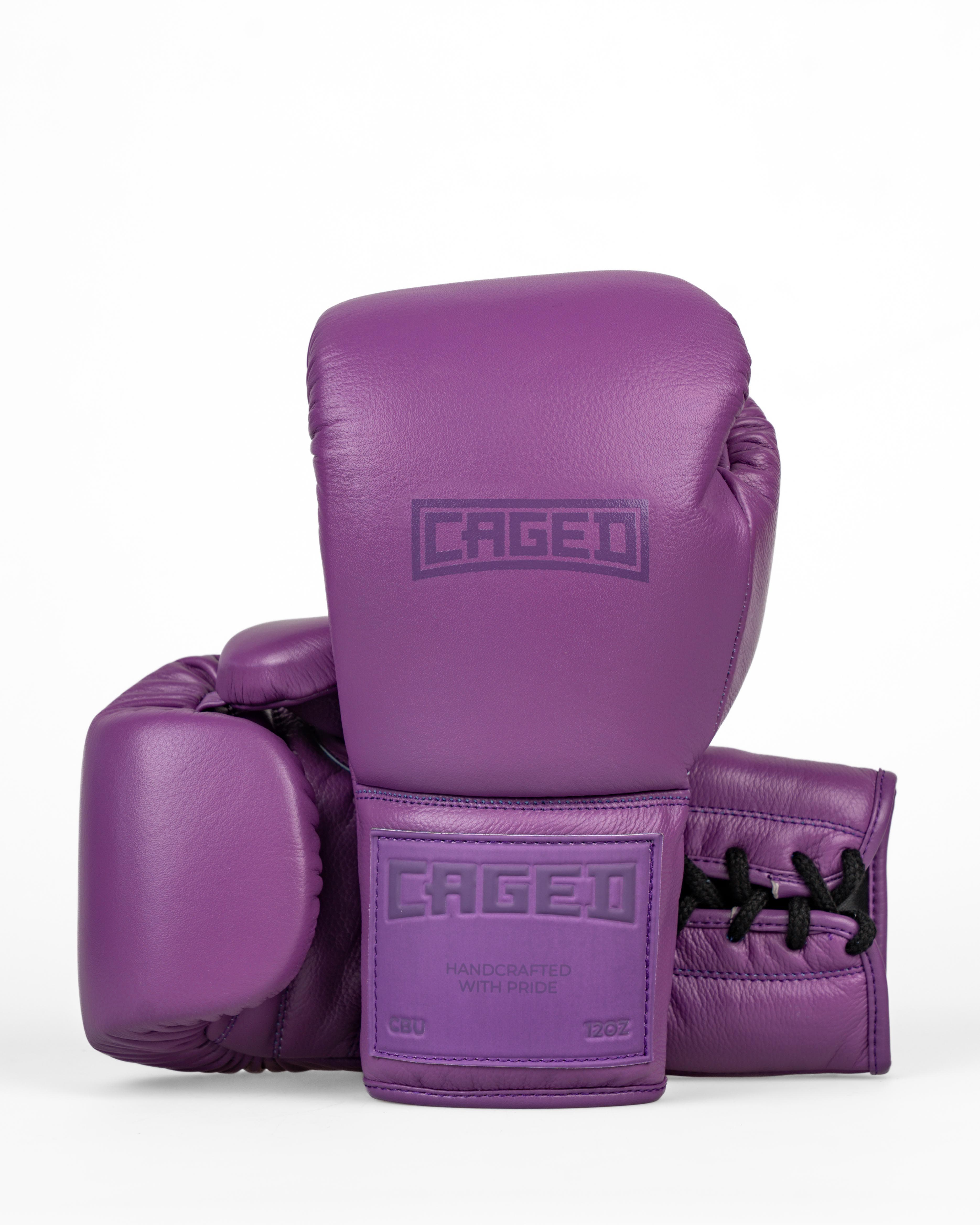 Caged 'X' Series Boxing Gloves Laced - Purple